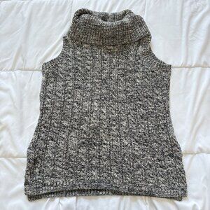 Artisan NY Sweater Womens Medium Gray Turtleneck Sleeveless Vest‎ 100% Cotton